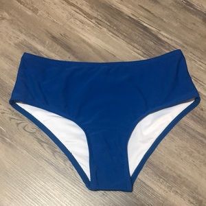 Women’s Push Up High Waist Botton Piece Blue Swimsuit Size M